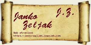 Janko Zeljak vizit kartica